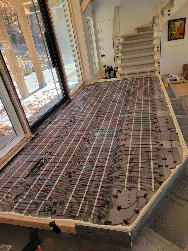 Heat Mat Ready for Liquid Level Before Tile home remodeling