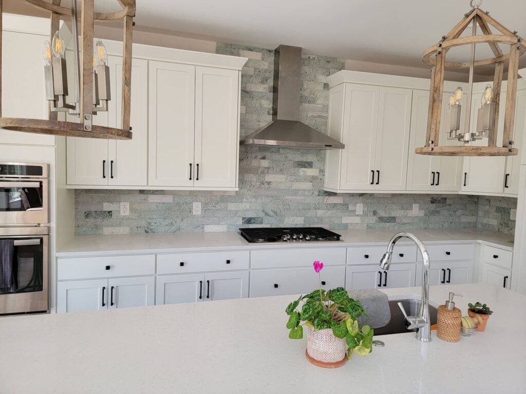 Beautiful Green Marble Backsplash in Ambler, PA.